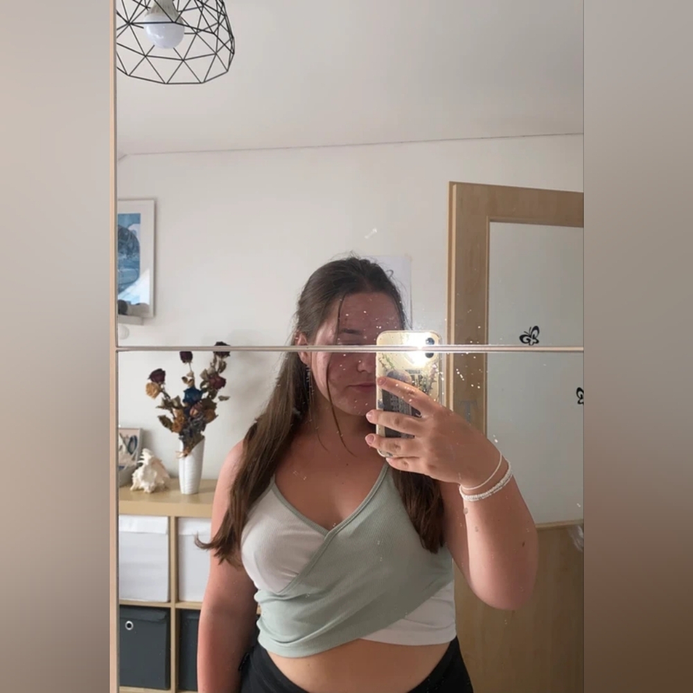 Green White Bershka Tank Top, S